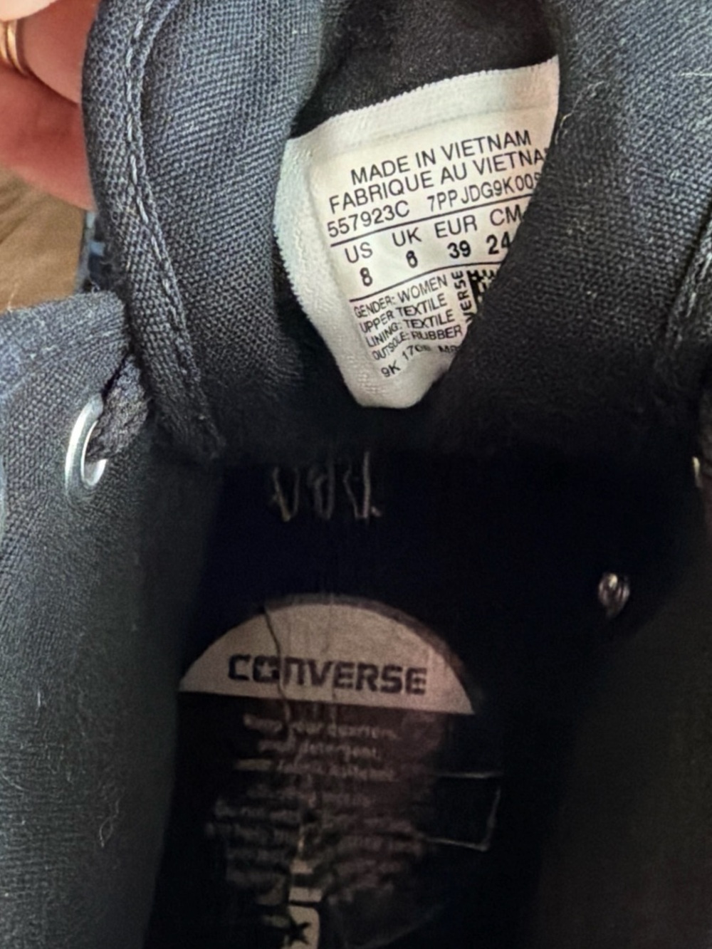 Converse Chuck Taylor All Star High Top Women's Shoes Sequin Blue /Black Dance 8 - Picture 10 of 14